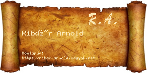 Ribár Arnold névjegykártya