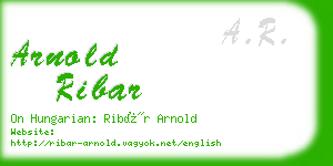 arnold ribar business card